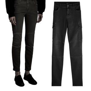 CLOSED Robyn Cargo Utility Low Rise Skinny Jeans Pants in Faded Black Size 25